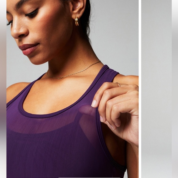 Fabletics Faye High Impact Sports Bra Luxe Plum Purple Size M Strappy Crossback - Picture 3 of 10